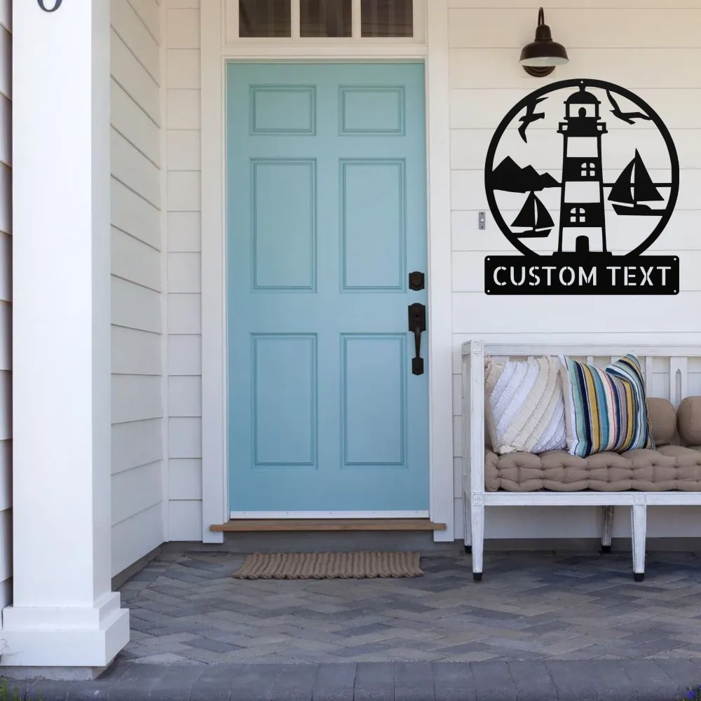Custom Lighthouse Scene Metal Sign